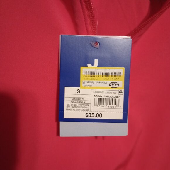 NEW JoyLab™ Women's Woven Piped 1/2 Zip Windbreaker Coral Rose Small - Picture 5 of 8